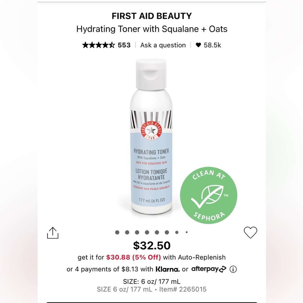 First Aid Beauty Ultra Repair Toner